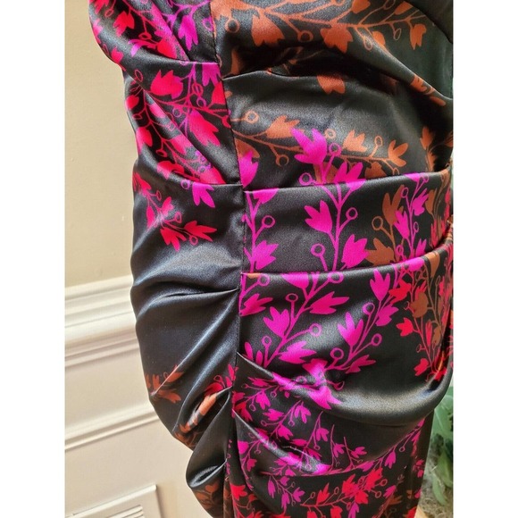 London Style Women Floral Polyester Square Neck Sleeveless Knee Length Dress 12 - Picture 10 of 14